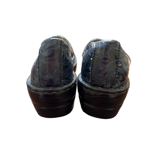 Bass Sheena Blue Vegan Leather Embossed Slip-On Loafers Clogs Size 7.5 - Picture 4 of 7